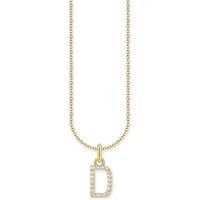 THOMAS SABO Kette mit Anhänger mit Buchstaben-Anhänger D vergoldet goldfarben