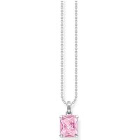 THOMAS SABO Kette mit Anhänger pinker Stein, weißer Stein, KE1964-051-14-L45V, KE1964-051-9-L45V, mit Zirkonia (synth) rosa|silberfarben