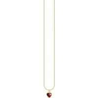 THOMAS SABO Kette mit Anhänger Herz-Anhänger, KE2268-051-10-L45V, KE2268-414-10-L45V, mit Zirkonia (synth) gelb|goldfarben|rot