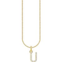 THOMAS SABO Kette mit Anhänger Buchstabe, KE2240 - KE2265-051-14-L45V, KE2240 - KE2265-414-14-L45V, mit Zirkonia (synth) gelb|goldfarben