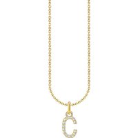 THOMAS SABO Kette mit Anhänger Buchstabe, KE2240 - KE2265-051-14-L45V, KE2240 - KE2265-414-14-L45V, mit Zirkonia (synth) gelb|goldfarben