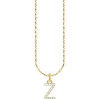 THOMAS SABO Kette mit Anhänger Buchstabe, KE2240 - KE2265-051-14-L45V, KE2240 - KE2265-414-14-L45V, mit Zirkonia (synth) gelb|goldfarben