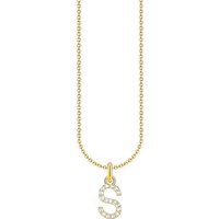 THOMAS SABO Kette mit Anhänger Buchstabe, KE2240 - KE2265-051-14-L45V, KE2240 - KE2265-414-14-L45V, mit Zirkonia (synth) gelb|goldfarben