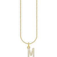 THOMAS SABO Kette mit Anhänger Buchstabe, KE2240 - KE2265-051-14-L45V, KE2240 - KE2265-414-14-L45V, mit Zirkonia (synth) gelb|goldfarben