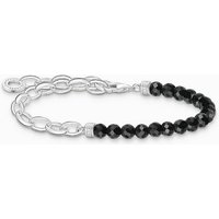 THOMAS SABO Charm-Armband A2098-130-11 Charm-Armband Schwarzer Onyx Kettenglieder Silber 19 cm