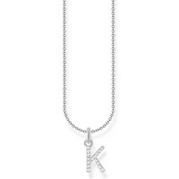 THOMAS SABO Kette mit Anhänger mit Buchstaben-Anhänger K Silber silberfarben