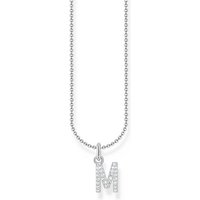 THOMAS SABO Kette mit Anhänger mit Buchstaben-Anhänger M Silber silberfarben