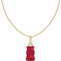 THOMAS SABO Kette mit Anhänger THOMAS SABO x HARIBO Schmuck: Kette mit Goldbär, mit Kristallglas, Zirkonia (synth) gelb|goldfarben|rot