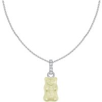 THOMAS SABO Kette mit Anhänger THOMAS SABO x HARIBO Schmuck: Kette mit Goldbär, mit Kristallglas, Zirkonia (synth) silberfarben|weiß
