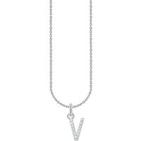 THOMAS SABO Kette mit Anhänger Buchstabe, KE2240 - KE2265-051-14-L45V, KE2240 - KE2265-414-14-L45V, mit Zirkonia (synth) silberfarben
