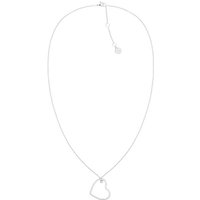 Tommy Hilfiger Kette mit Anhänger Schmuck Edelstahl Halsschmuck Ankerkette, mit Glasstein silberfarben