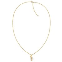 Tommy Hilfiger Kette mit Anhänger Schmuck Edelstahl Halsschmuck Erbskette, mit Onyx oder Perle (synth) gelb|goldfarben