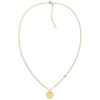 Tommy Hilfiger Kette mit Anhänger Schmuck Edelstahl Halsschmuck Ankerkette, mit Glasstein gelb|goldfarben