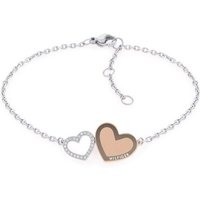Tommy Hilfiger Armband Schmuck Edelstahl Armschmuck Ankerkette ENAMEL HEARTS, mit Glasstein goldfarben|silberfarben