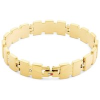 Tommy Hilfiger Armband Schmuck Edelstahl Armschmuck Gliederkette, mit Glasstein gelb|goldfarben