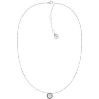Tommy Hilfiger Kette mit Anhänger Schmuck Edelstahl Halsschmuck Ankerkette CRYSTAL, mit Glasstein silberfarben