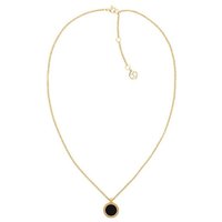 Tommy Hilfiger Kette mit Anhänger Schmuck Edelstahl Halsschmuck Erbskette, mit Sodalith, Onyx oder Perlmutt gelb|goldfarben|schwarz