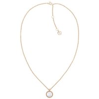 Tommy Hilfiger Kette mit Anhänger Schmuck Edelstahl Halsschmuck Erbskette, mit Sodalith, Onyx oder Perlmutt goldfarben