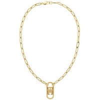 Tommy Hilfiger Kette mit Anhänger Schmuck Edelstahl Halsschmuck Ankerkette gelb|goldfarben
