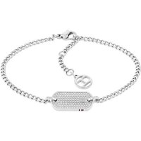Tommy Hilfiger Armkette SS24 DOG TAG, 2780863, 2780864, mit Glasstein silberfarben