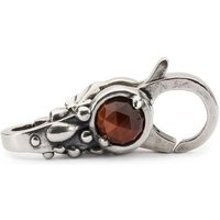 Trollbeads Kettenverlängerung Rotes Tigerauge Verschluss, TAGLO-00090 rot|silberfarben