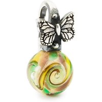 Trollbeads Kettenanhänger Schmetterling Anhänger, TAGPE-00083 braun|gelb|grün|rot|silberfarben