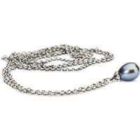 Trollbeads Kette mit Anhänger Fantasy Halskette mit Pfauen Perle, TAGFA-00060 blau|grün|lila|rot|schwarz