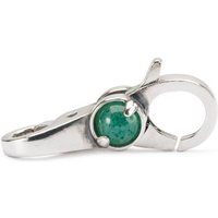 Trollbeads Kettenverlängerung Mondstein Aventurin Verschluss, TAGLO-00081 grün|silberfarben