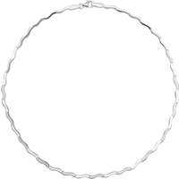 Unique Collier Modernes Unique Silbercollier geschwungene Form matt glänzend SN0252 silberfarben