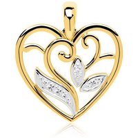 Unique Kettenanhänger Herzanhänger 14K Gold Diamant