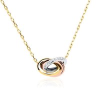 Unique Goldkette Kette mit Anhänger tricolor 14K Gold Diamanten bunt