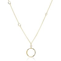 Unique Kettenanhänger Kette Kreise 925er Silber vergoldet Zirkonia goldfarben