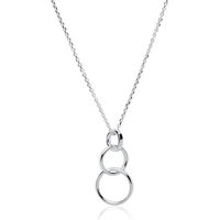 Unique Kettenanhänger Sterlingsilber Kette Kreise silberfarben