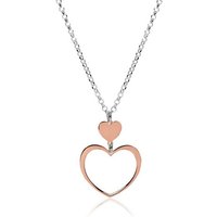 Unique Kettenanhänger Sterlingsilber Kette Herzen rosé rosa