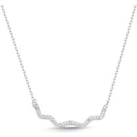 Unique Collier 585er Weißgold-Collier, besetzt 9 Diamanten 0,027 ct. silberfarben