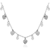 Unique Kettenanhänger Sterlingsilber Kette Herzen Zirkonia silberfarben