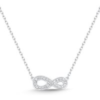 Unique Collier Collier aus 585er Weißgold mit 8 Diamanten 0,024 ct. silberfarben
