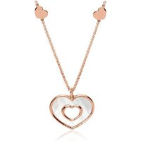 Unique Kettenanhänger Herzkette Sterlingsilber rosévergoldet rosa