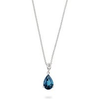 CHRIST Collier CHRIST Damen-Kette 585er Weißgold 1 Topas blau