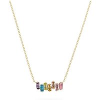 CHRIST Silberkette CHRIST Damen-Kette 925er Silber 7 Zirkonia gelb|goldfarben