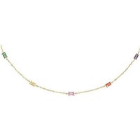 CHRIST Silberkette CHRIST Damen-Kette 925er Silber 5 Zirkonia goldfarben