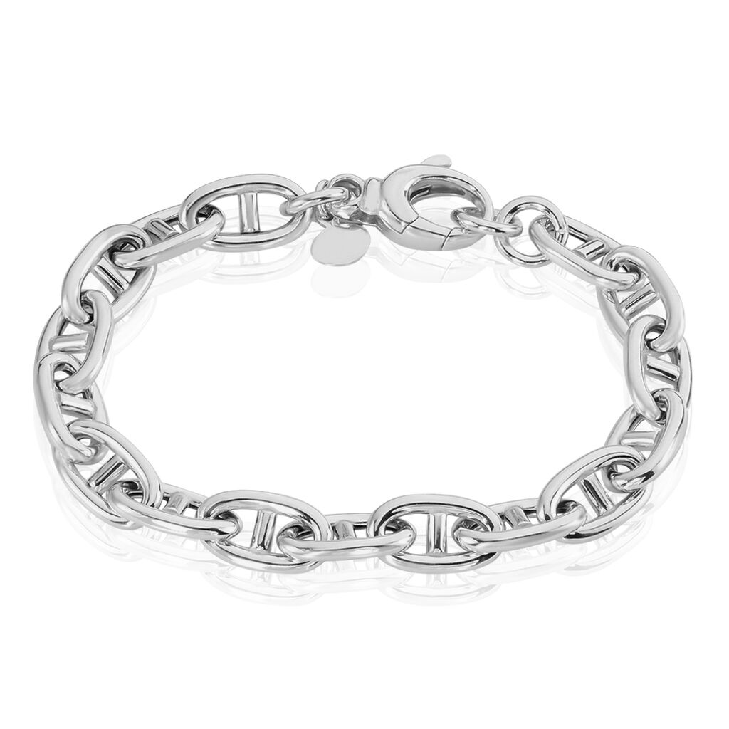 🦚 Damen Gliederarmband Stegpanzerkette Silber 925, Armkette ohne Stein