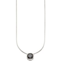 Bruno Banani Kette mit Anhänger Schmuck Geschenk Silber 925 Halsschmuck Halskette Schlangenkette Stein, mit Zirkonia (synth), Korund (synth) oder Spinell (synth) schwarz|silberfarben