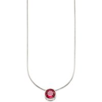 Bruno Banani Kette mit Anhänger Schmuck Geschenk Silber 925 Halsschmuck Halskette Schlangenkette Stein, mit Zirkonia (synth), Korund (synth) oder Spinell (synth) rot|silberfarben