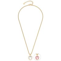 LEONARDO Kette mit Anhänger Halskette Carli Valentin's Special Herz, 023377, 023378, mit Kristallglas gelb|goldfarben|rosa
