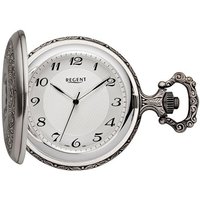 Regent Taschenuhr P722, (Set, 2-tlg., mit Kette), Herrenuhr, Handaufzug, Acrylglas silberfarben