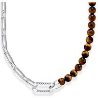 THOMAS SABO Kette ohne Anhänger Silber mit braunem Tigerauge braun