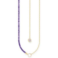 THOMAS SABO Kette mit Anhänger Thomas Sabo Charm-Kette KE2190-427-13 Silber vergoldet/Lila gelb