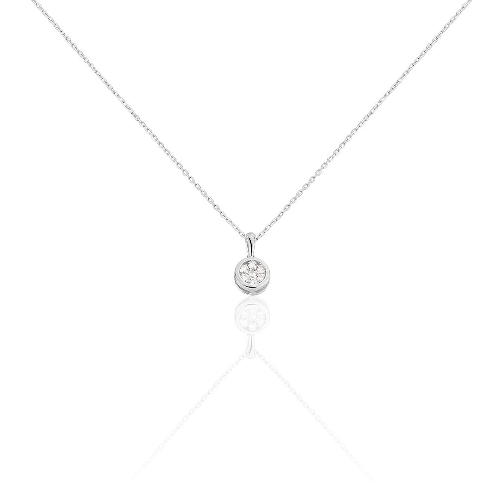 🦚 Damen Collier Weißgold 375 Diamant 0,16ct Elina, Collier mit Stein