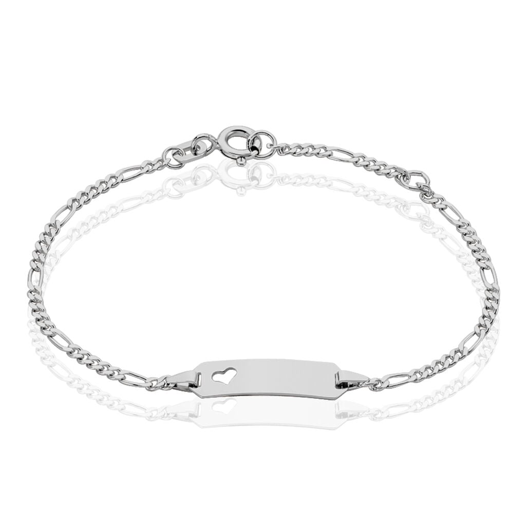 🦚 Kinder Id Armband Panzerkette Silber 925 Herz, ID Armband ohne Stein